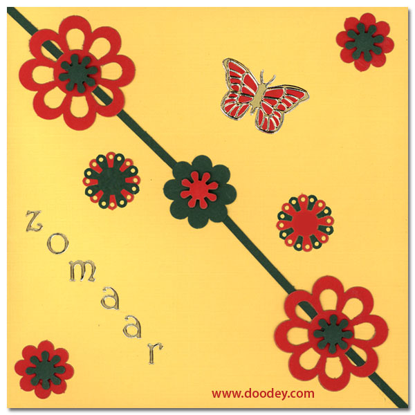 card with flowers and butterfly