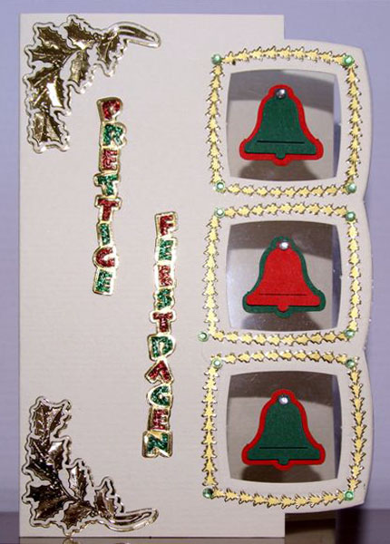 Christmas card with 3 bells