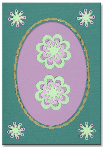 oval card with 2 flowers