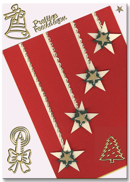 christmas card with 4 stars