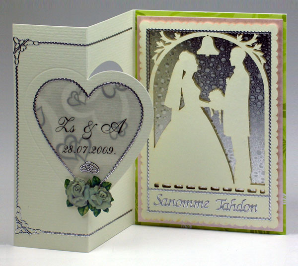 wedding card bride and groom silhouette