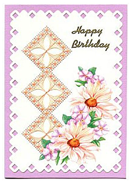 card happy birthday with flowers