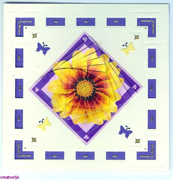 card with pyramids sunflower