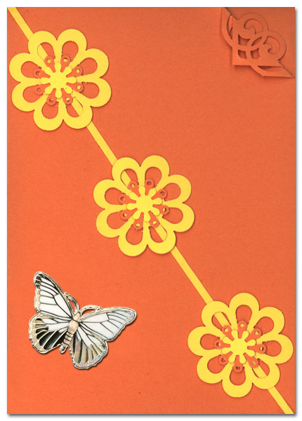 Pop-outs flower card with butterfly