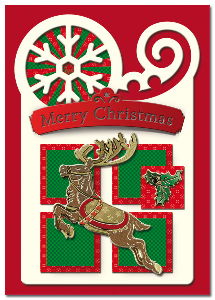christmas card with reindeer 