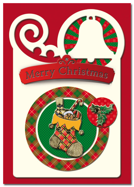christmas card with christmas sock