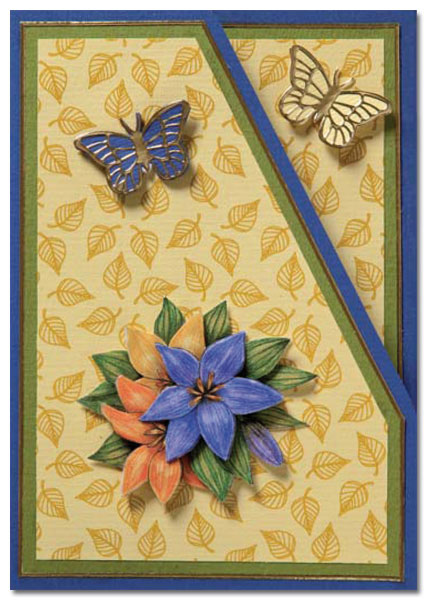 card with flowers and butterflies