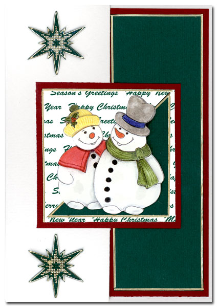 Christmas card with 2 snowmen