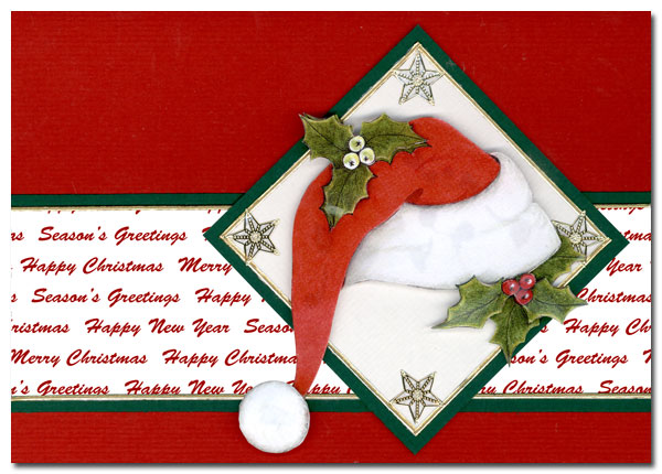 christmas card with santa hat