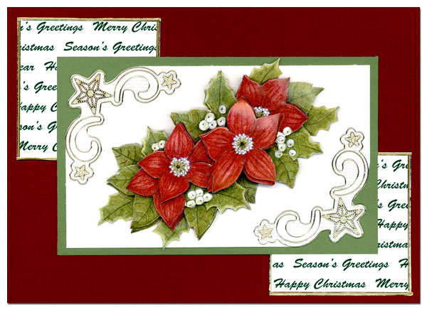 christmas card with flowers 