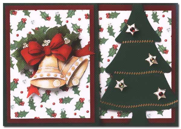 Christmas card with Christmas tree and Christmas b