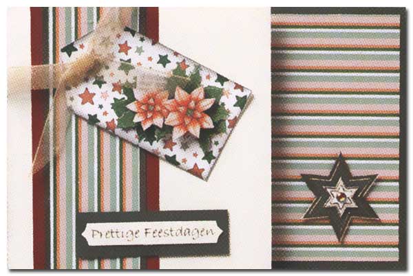 Christmas card with flower label