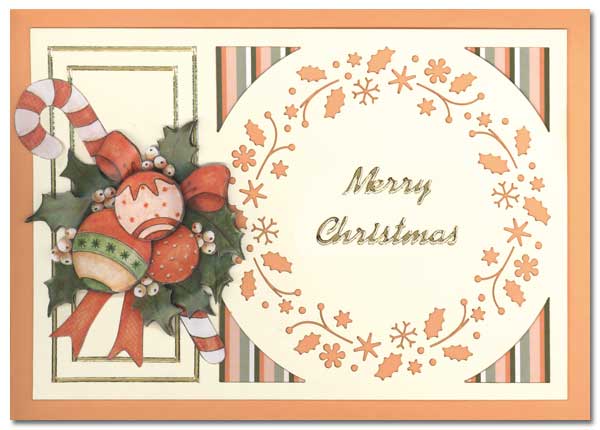 Christmas card with christmas balls