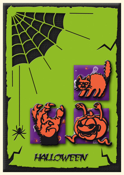 Halloween card with spider web