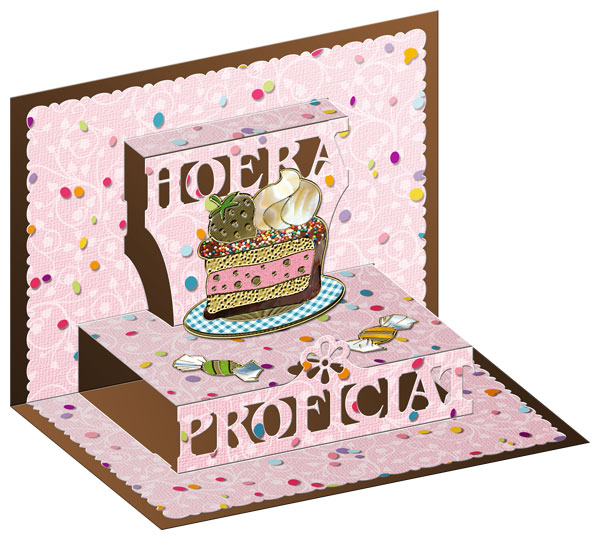 Dutch 3D pop-up hoera proficiat card