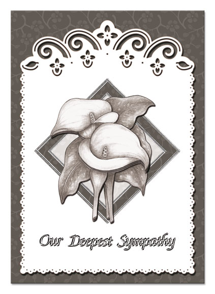 3D sympathy flower card our deepest sympathy