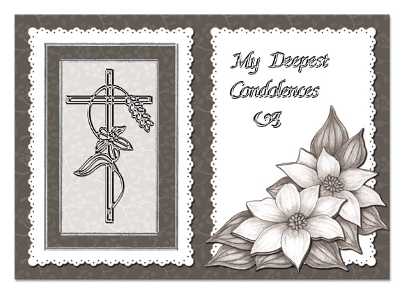 3D sympathy flower card my deepest condolences