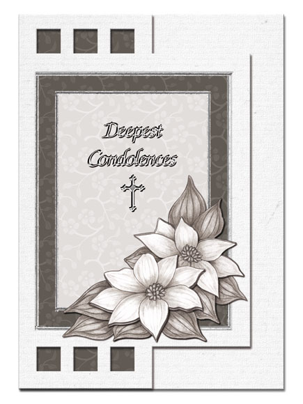 3D sympathy flower card deepest condoleances