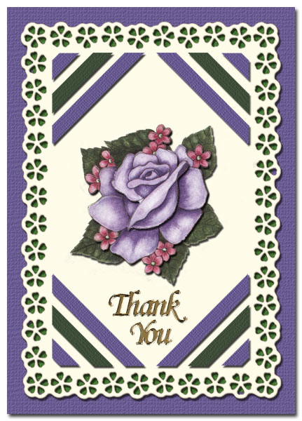 thank you card with flower