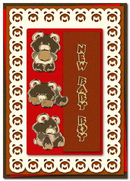 baby card with teddy bears