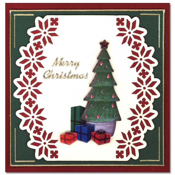 Christmas Card with Christmas tree and presents