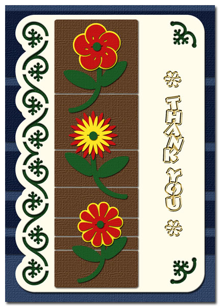 Card with pop-out flowers
