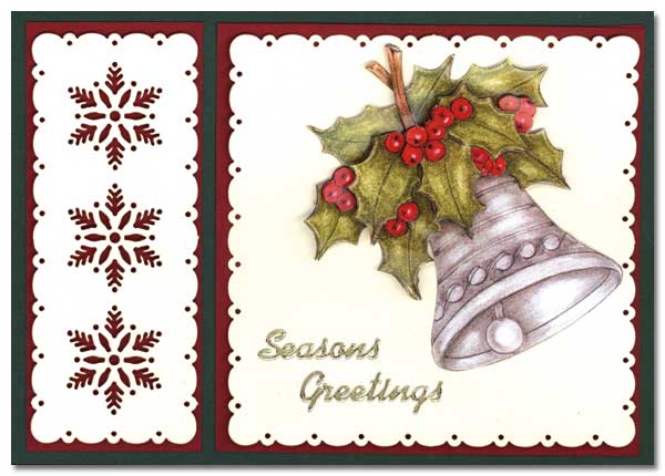 christmas card with christmas bell