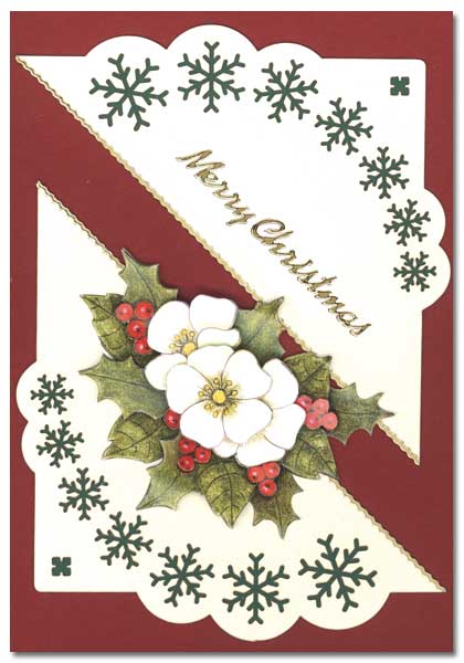 christmas card with christmas flowers