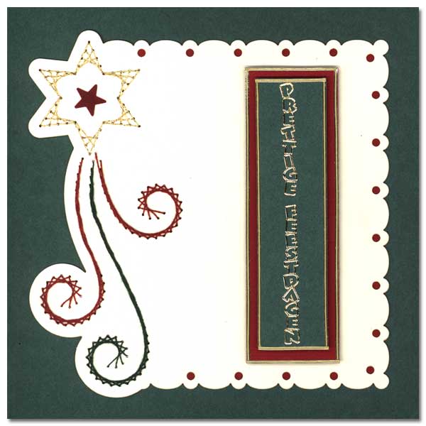 christmas card with fallen star