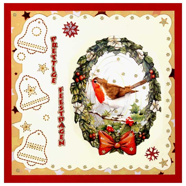 embroidered christmas card with snow man