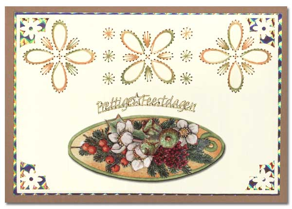embroidered christmas card