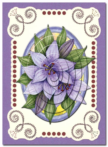 embroidery card with flowers