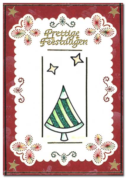 embroidery christmas card with butterflies