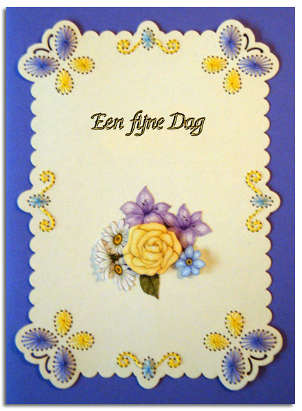 Card have a nice day with embroidered butterflies
