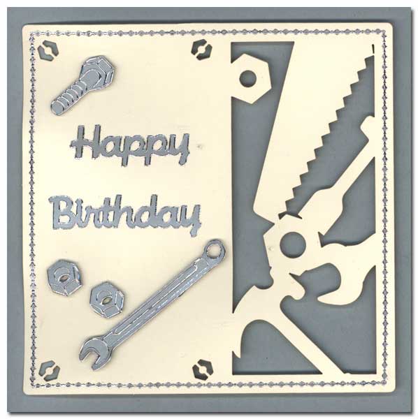 happy birthday card with tools