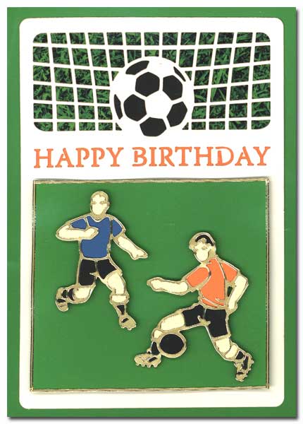 birthday card with soccer players