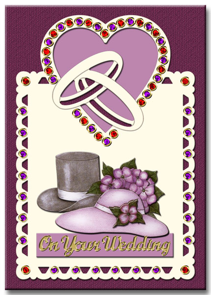 Wedding card with strass-stickers