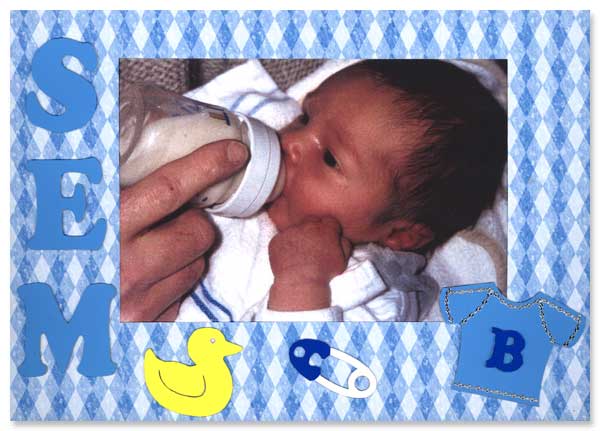 birth card with photo