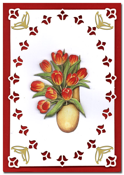 typical dutch card with flowers