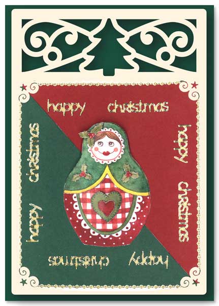 Christmas card with babushka