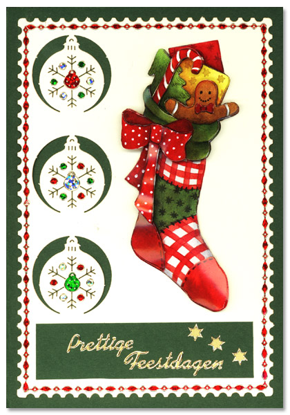 christmas card with sock
