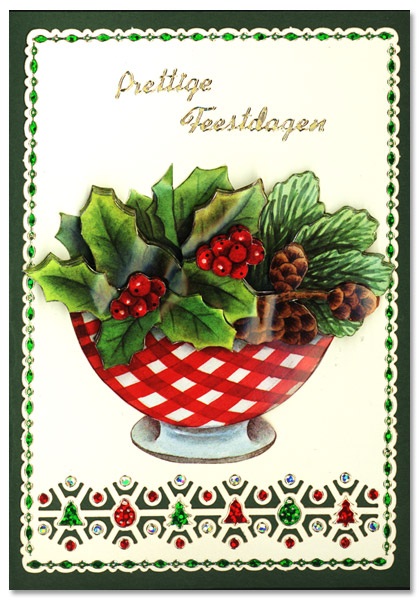 christmas card with flower arrangement