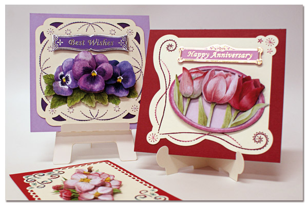 embroidered flower cards