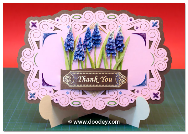 stand-easy card a5 with 3D grape hyacinth