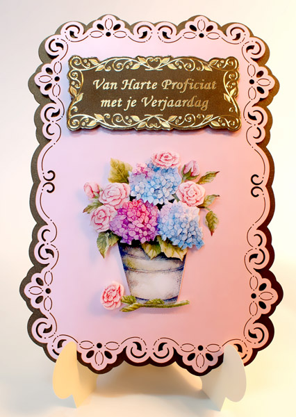 stand-easy card a5 with 3D hydrangea