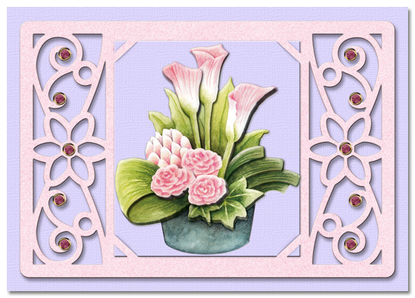 card with calla flowers
