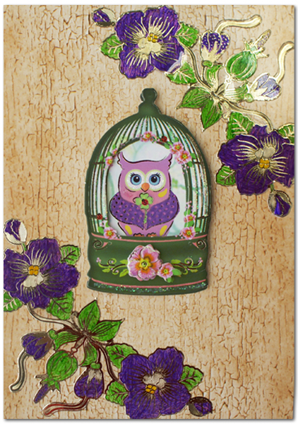 dress up card with owl