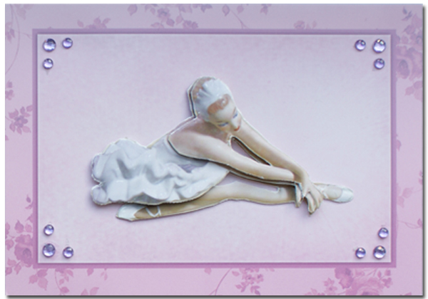 dress up card with ballerina