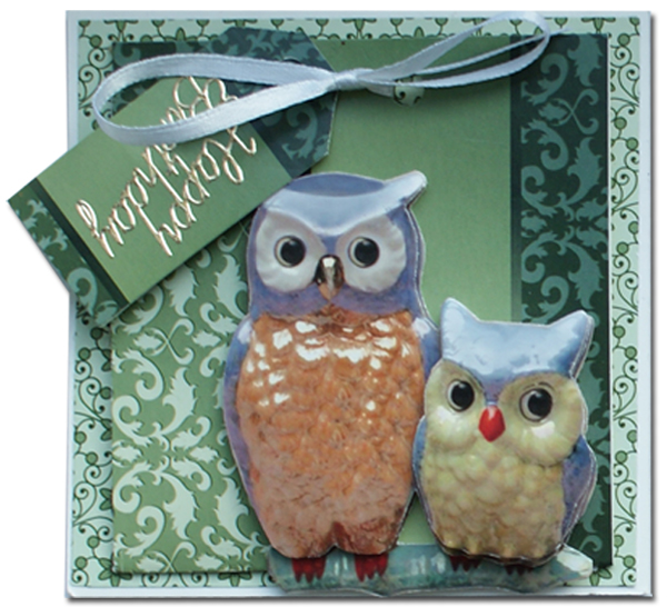 mini card with owl happy birthday