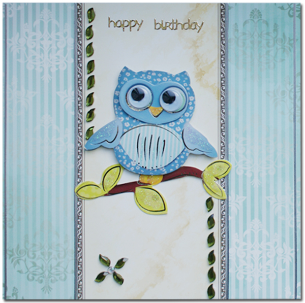 Birthday card with cute owl